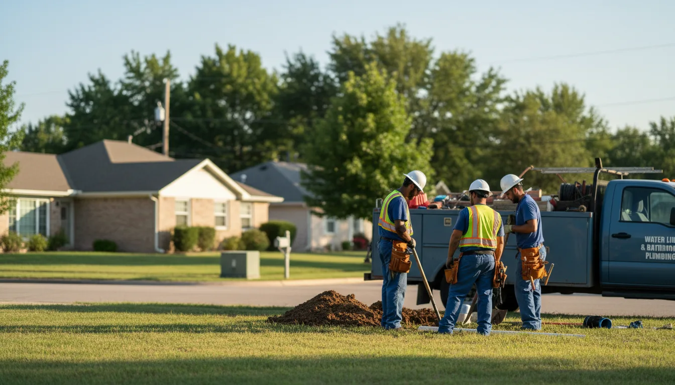 Residential water line and bathroom plumbing service in Empire, OH